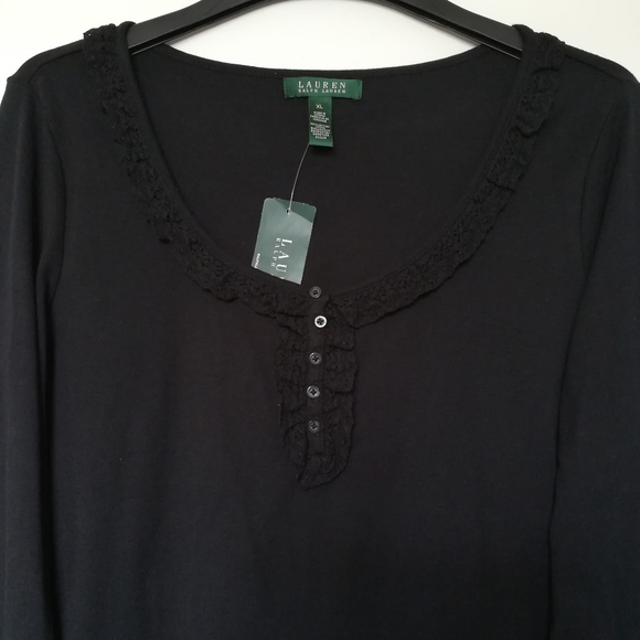 Ralph Lauren Tops - Ralph Lauren black blouse , size XL